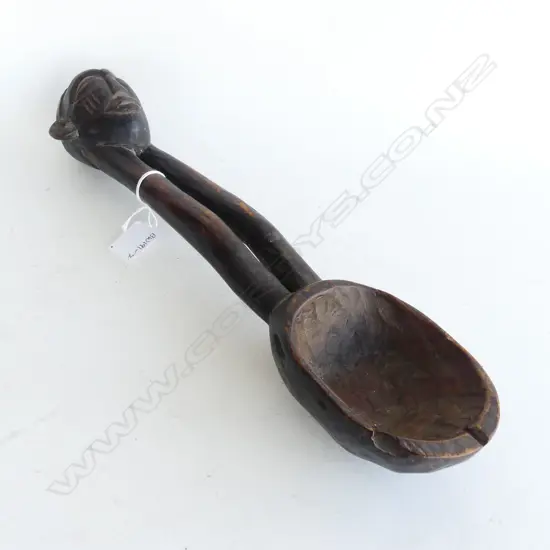 An African carved wooden spoon,